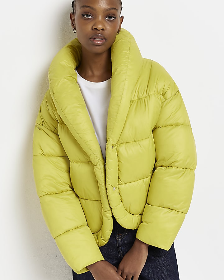 Lime green puffer jacket