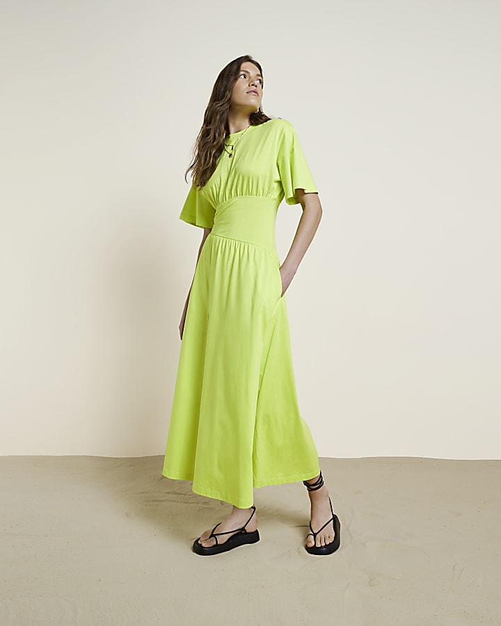 Lime green RI Studio T-Shirt Midi Dress