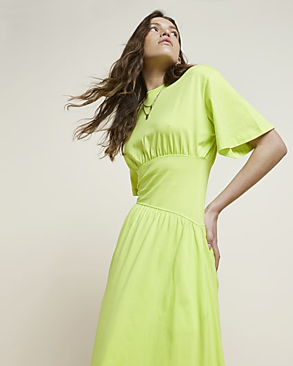 Lime green RI Studio T-Shirt Midi Dress