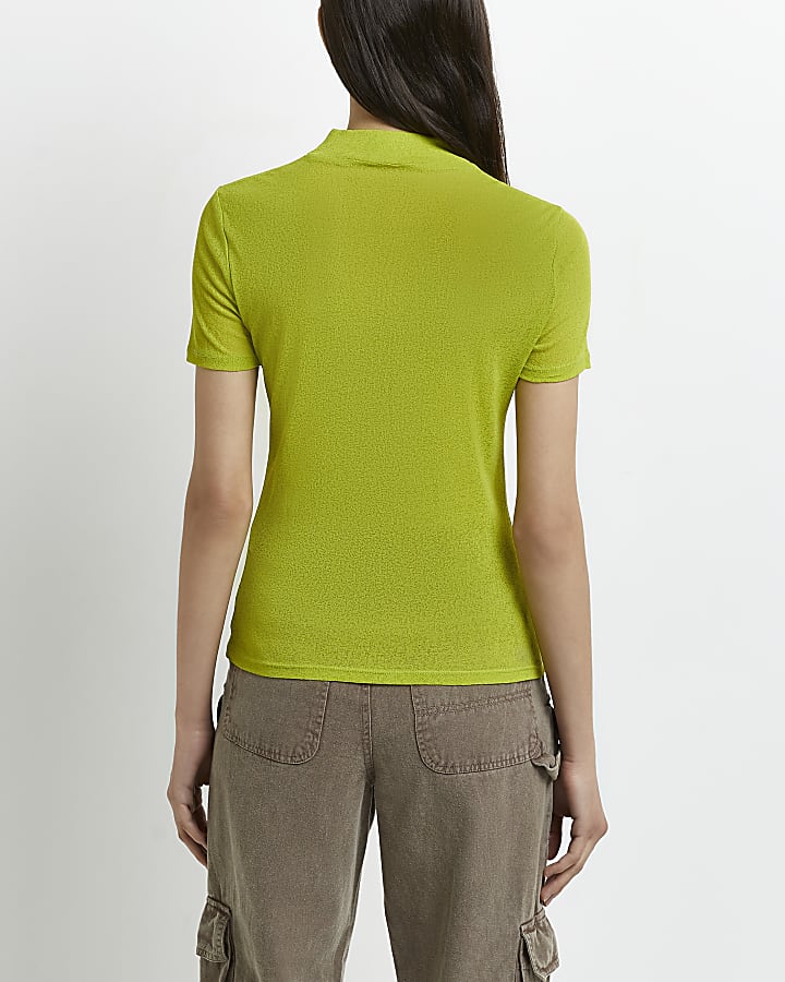 Lime high neck top