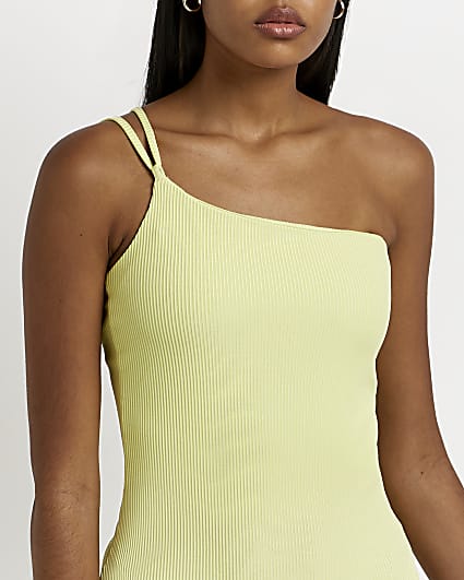 Lime one shoulder bodysuit