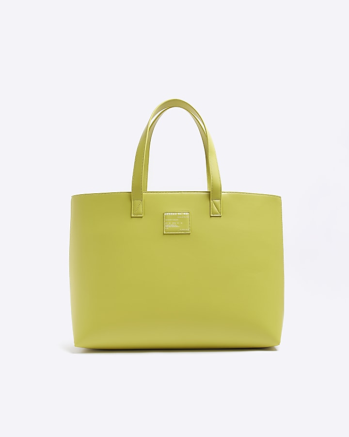 Lime plain tote bag