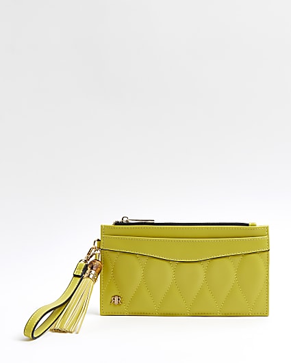 Lime quilted purse