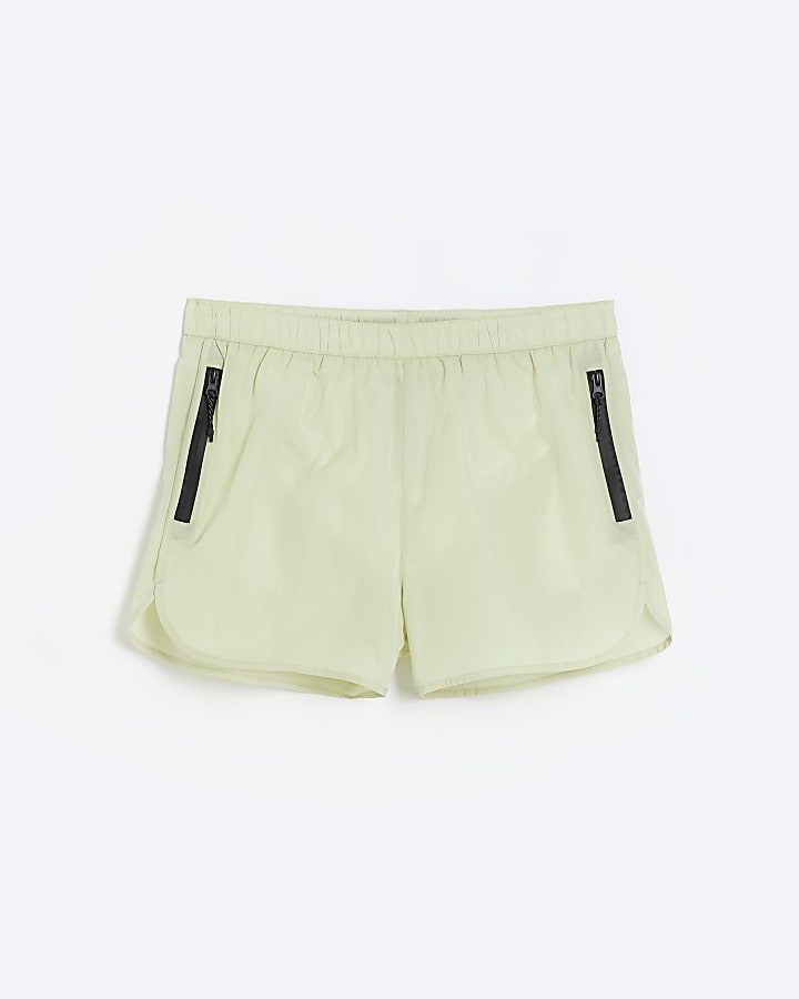Lime regular fit iridescent swim shorts