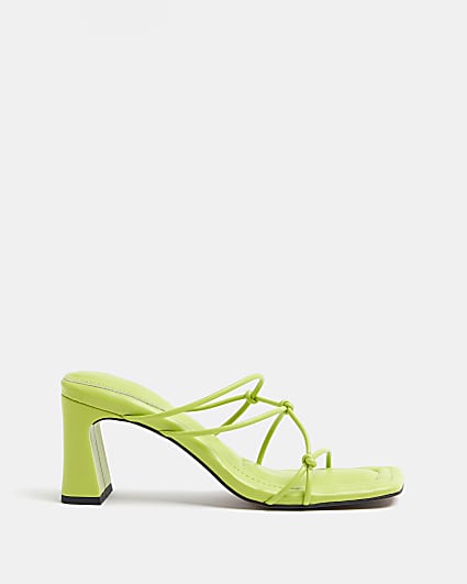 Lime strappy heeled sandals