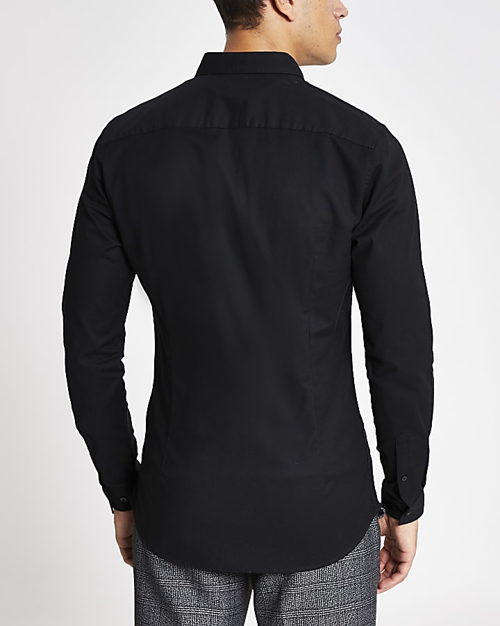 Maison Riveria Black long sleeve Oxford shirt