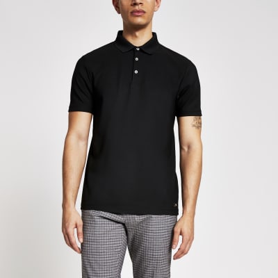 black slim polo shirt