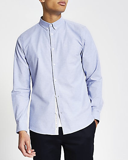 Maison Riviera blue slim long sleeve shirt
