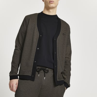 black textured cardigan