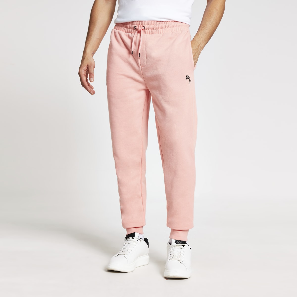 Maison Riviera coral slim fit joggers