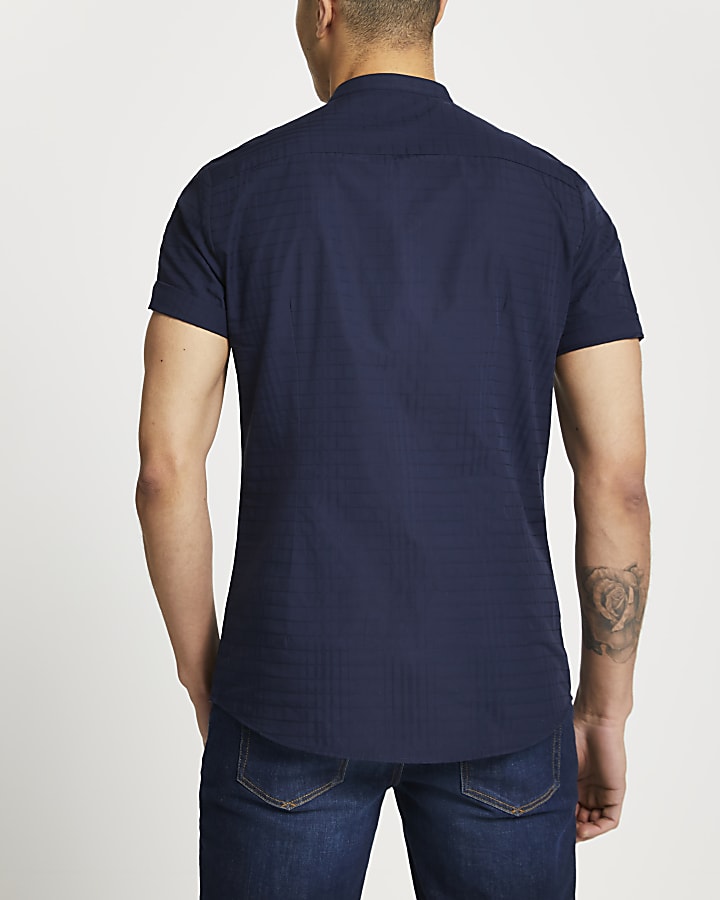 Maison Riviera navy short sleeve shirt