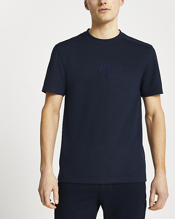 Maison Riviera navy slim fit t-shirt