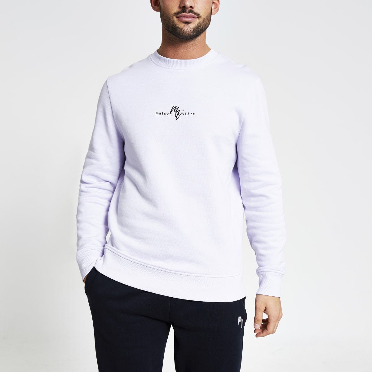 Maison Riviera purple slim fit sweatshirt