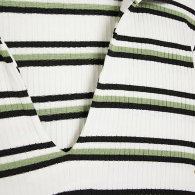Maternity cream stripe long sleeve midi dress