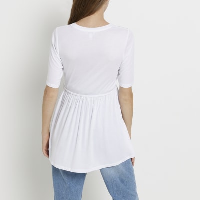 Maternity white tie detail t-shirt