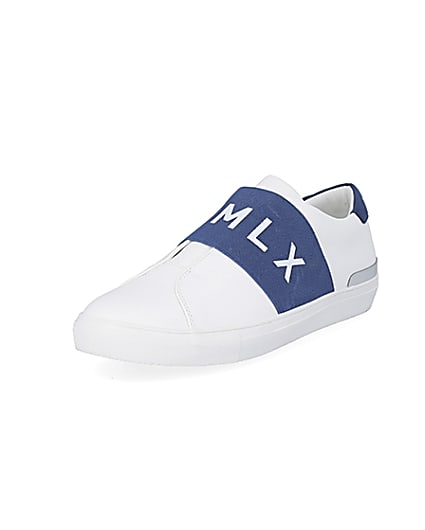 360 degree animation of product MCMCLX white elasticated trainers frame-0