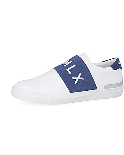 360 degree animation of product MCMCLX white elasticated trainers frame-2