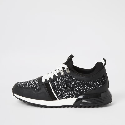 basic lace up flat trainers