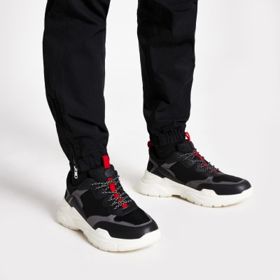 river island black chunky trainers