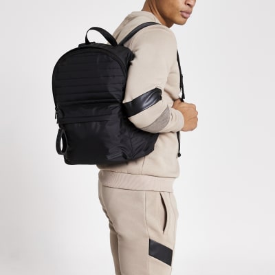 black padded backpack