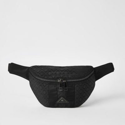 black fabric bum bag