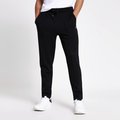 mens black smart joggers