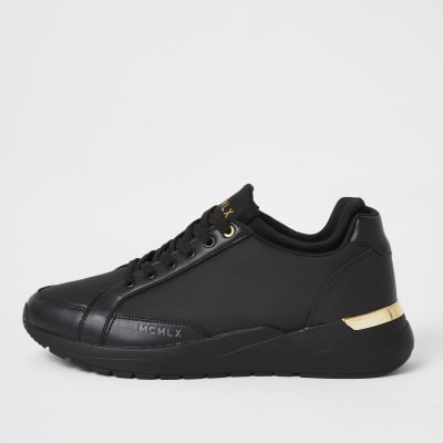 MCMLX black sock ankle runner trainers River Island
