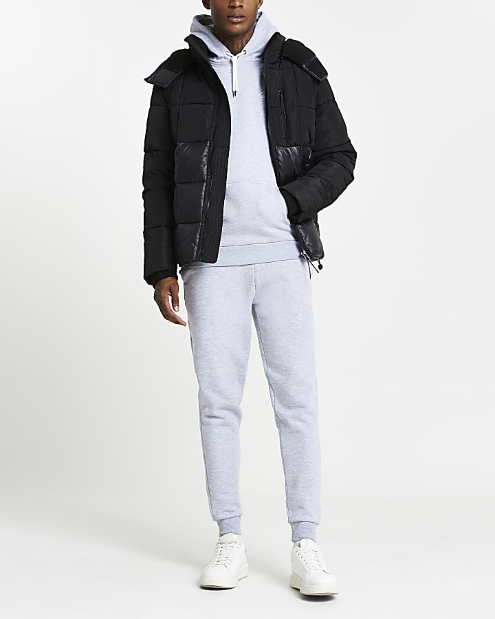 MCMLX black square quilted puffer jacket