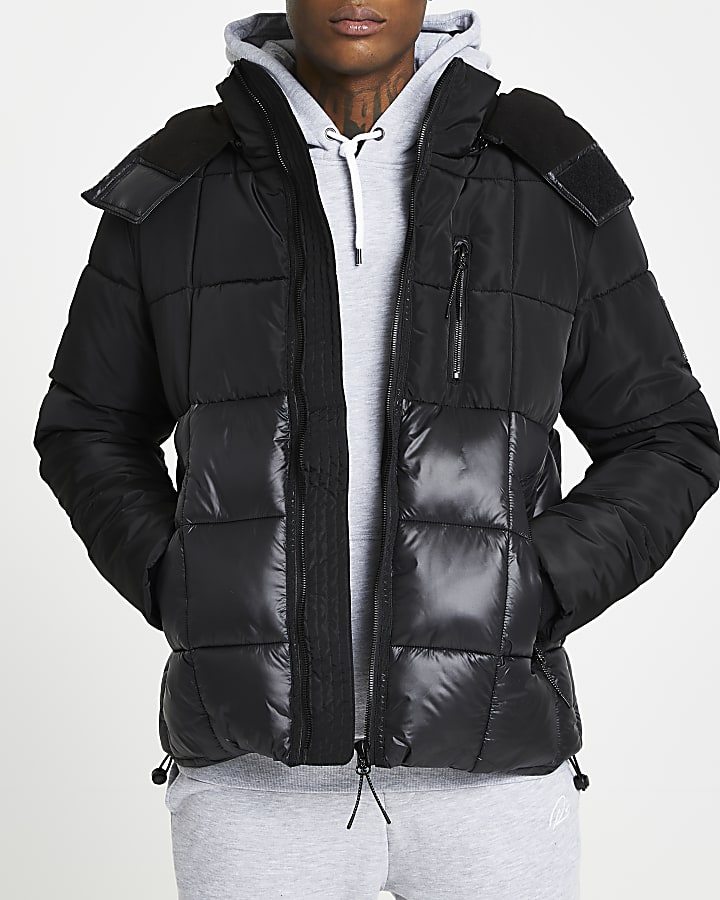 MCMLX black square quilted puffer jacket