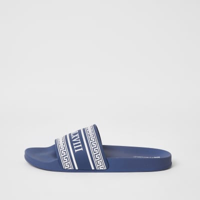 river island white sliders