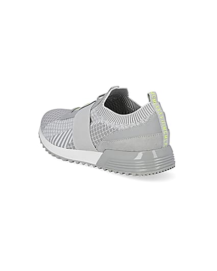 360 degree animation of product MCMLX grey elasticated knitted trainers frame-6