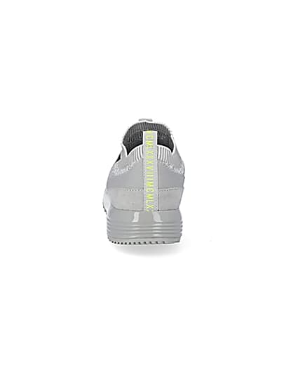 360 degree animation of product MCMLX grey elasticated knitted trainers frame-9