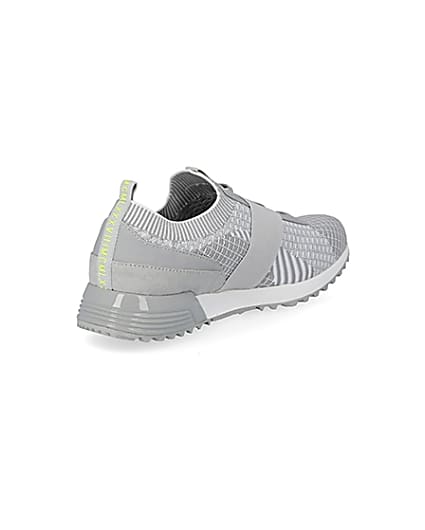 360 degree animation of product MCMLX grey elasticated knitted trainers frame-12