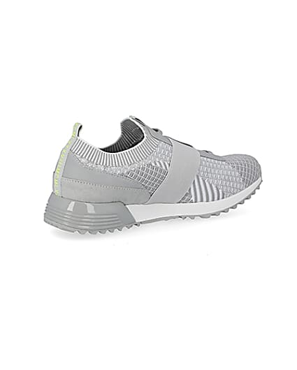 360 degree animation of product MCMLX grey elasticated knitted trainers frame-13