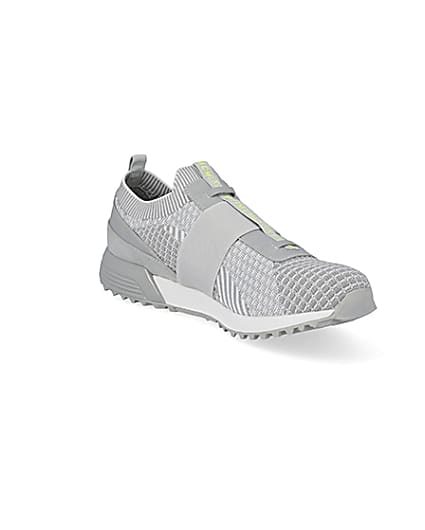 360 degree animation of product MCMLX grey elasticated knitted trainers frame-18