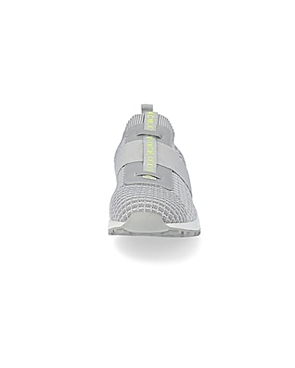 360 degree animation of product MCMLX grey elasticated knitted trainers frame-21