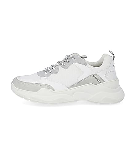 360 degree animation of product MCMLX white lace-up chunky trainers frame-3