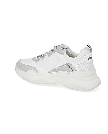 360 degree animation of product MCMLX white lace-up chunky trainers frame-5