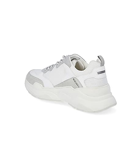 360 degree animation of product MCMLX white lace-up chunky trainers frame-6