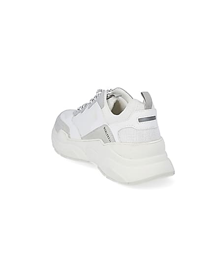360 degree animation of product MCMLX white lace-up chunky trainers frame-7