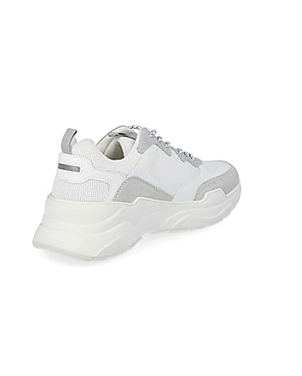 360 degree animation of product MCMLX white lace-up chunky trainers frame-12