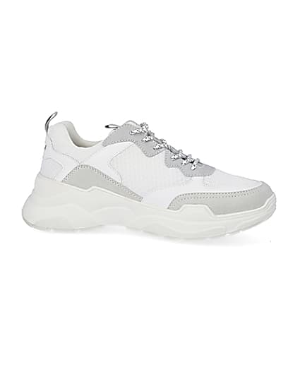 360 degree animation of product MCMLX white lace-up chunky trainers frame-16