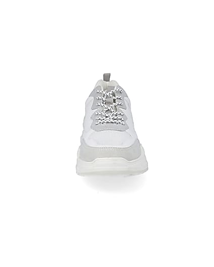 360 degree animation of product MCMLX white lace-up chunky trainers frame-21