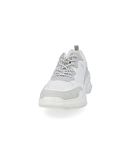 360 degree animation of product MCMLX white lace-up chunky trainers frame-22