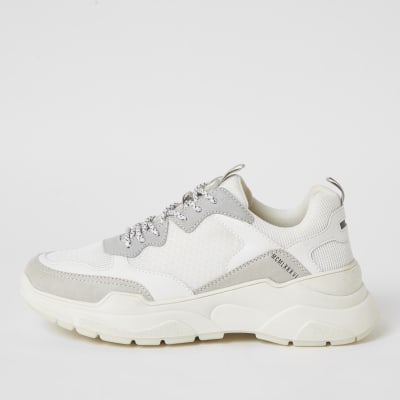 mens chunky white trainers