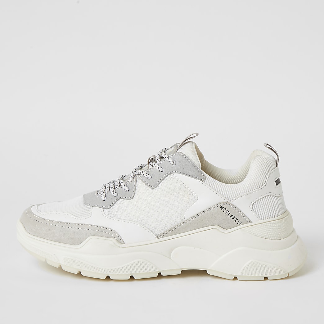 MCMLX white lace-up chunky trainers | River Island