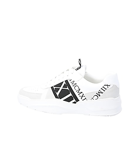 360 degree animation of product MCMLX white tape lace-up trainers frame-4