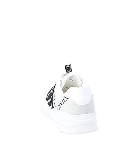 360 degree animation of product MCMLX white tape lace-up trainers frame-8