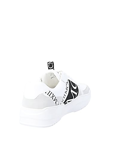 360 degree animation of product MCMLX white tape lace-up trainers frame-11