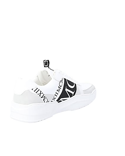 360 degree animation of product MCMLX white tape lace-up trainers frame-12